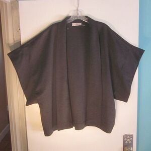 Natori Gray Kimono Sleeve Open Front Cardigan Sweater Top  Size L New with Tags